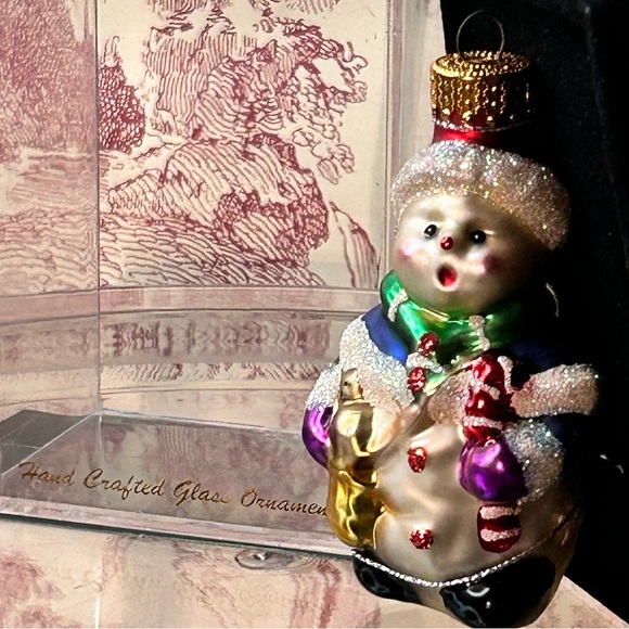 Vintage Christmas Ornament Handcrafted Glass Jeweled‎ Snowman Unique Treasures - Picture 7 of 17